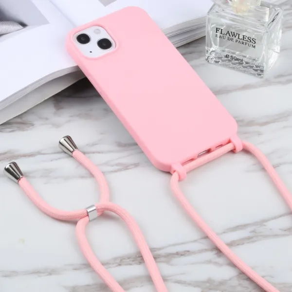 ROPE Kryt so šnúrkou Apple iPhone 16 Plus ružový