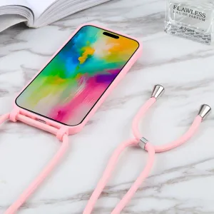 ROPE Kryt so šnúrkou Apple iPhone 16 Plus ružový