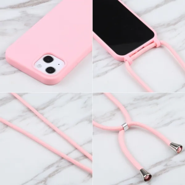 ROPE Kryt so šnúrkou Apple iPhone 16 Plus ružový