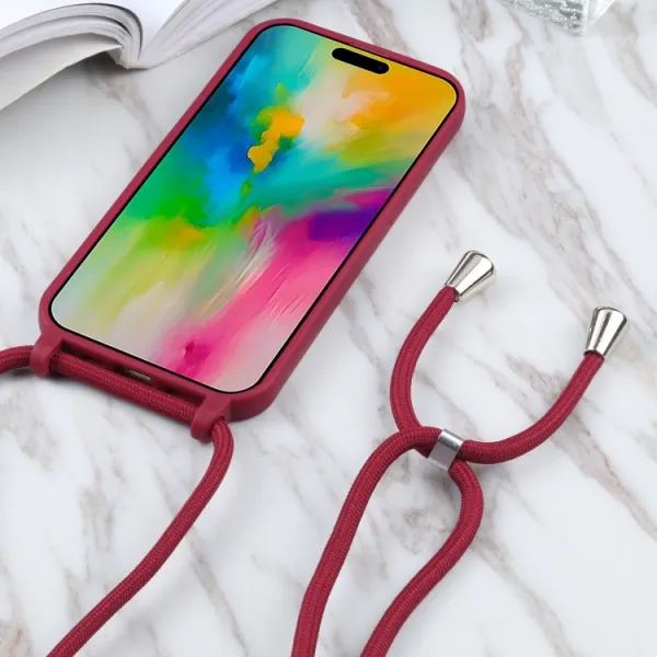ROPE Kryt so šnúrkou Apple iPhone 16 Pro Max bordový