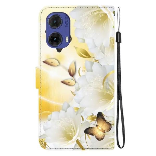 ART Peňaženkový kryt pre Motorola Moto G85 5G GOLD BUTTERFLY