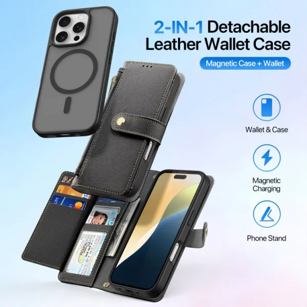 DUX LAWA Ochranný kryt a peňaženkové puzdro 2v1 Apple iPhone 16 Pro Max čierny