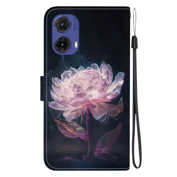 ART Peňaženkový kryt pre Motorola Moto G85 5G PUPRPLE PEONY