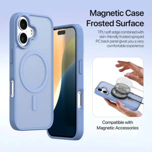 DUX LAWA Ochranný kryt a peňaženkové puzdro 2v1 Apple iPhone 16 Plus svetlomodrý