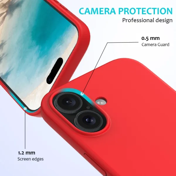 RUBBER Ochranný kryt pre Apple iPhone 16 Plus červený