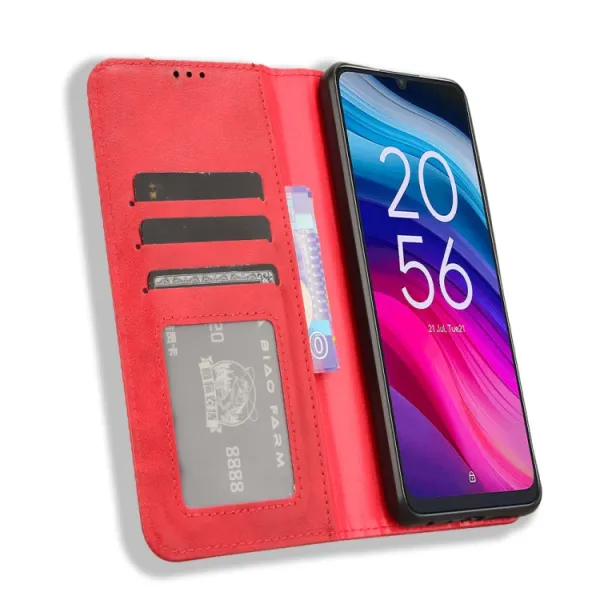 BUSINESS Peňaženkový kryt pre TCL 50 SE červený