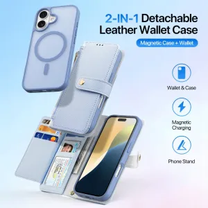 DUX LAWA Ochranný kryt a peňaženkové puzdro 2v1 Apple iPhone 16 svetlomodrý