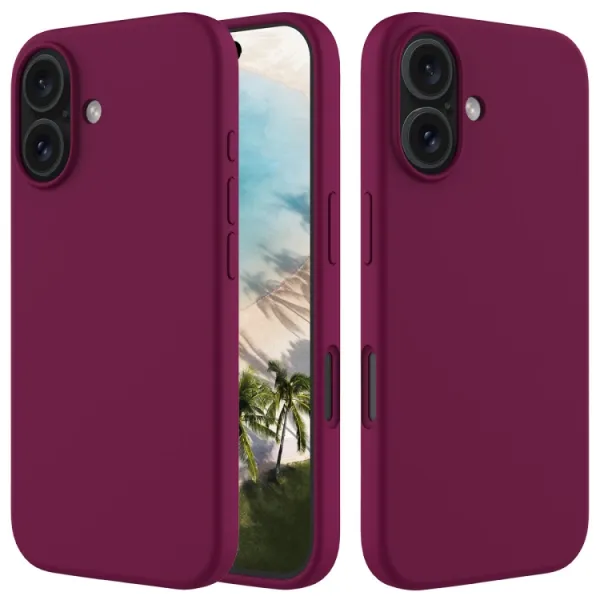 RUBBER Ochranný kryt pre Apple iPhone 16 Plus bordový