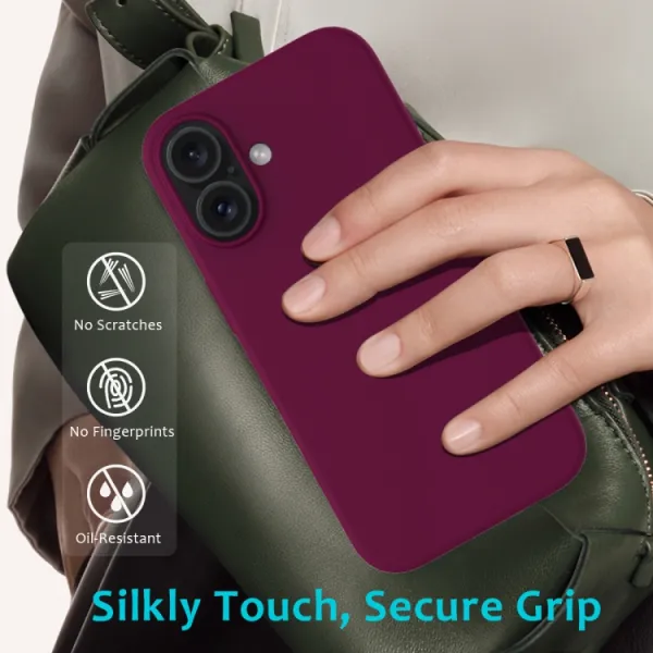 RUBBER Ochranný kryt pre Apple iPhone 16 Plus bordový