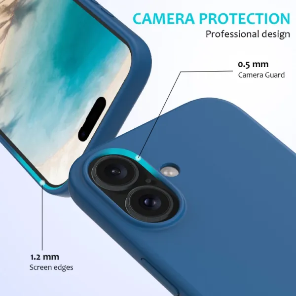 RUBBER Ochranný kryt pre Apple iPhone 16 Plus modrý