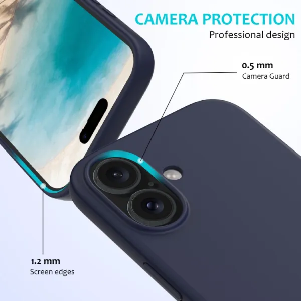 RUBBER Ochranný kryt pre Apple iPhone 16 Plus tmavomodrý