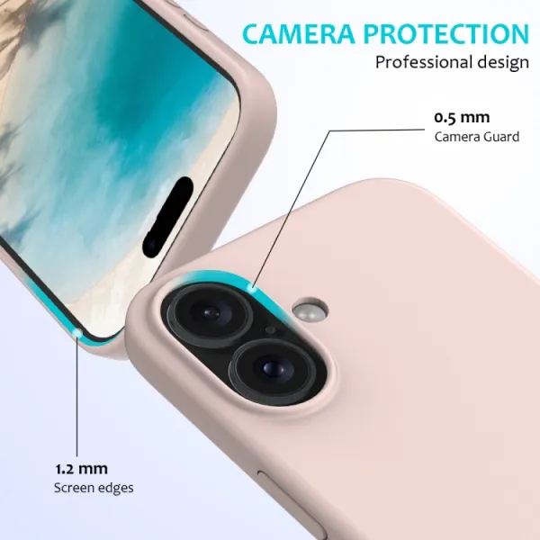 RUBBER Ochranný kryt pre Apple iPhone 16 Plus svetloružový