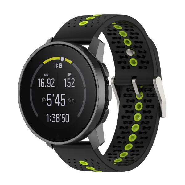 HOLE Silikónový remienok pre Suunto Race / Suunto Race S / Suunto Run čierny
