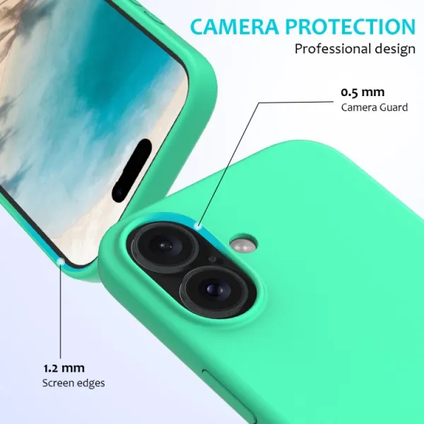 RUBBER Ochranný kryt pre Apple iPhone 16 mentolová zelená