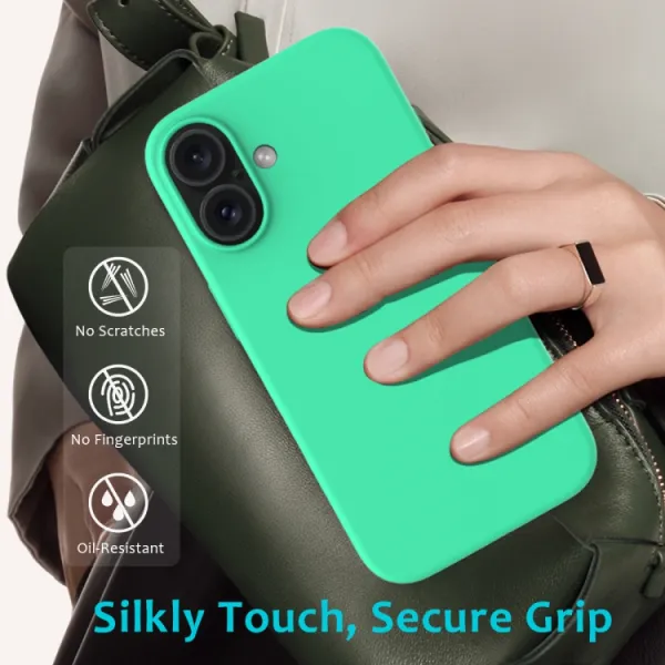RUBBER Ochranný kryt pre Apple iPhone 16 Plus mentolový zelený