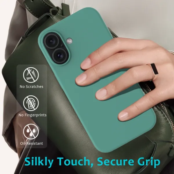 RUBBER Ochranný kryt pre Apple iPhone 16 zelená