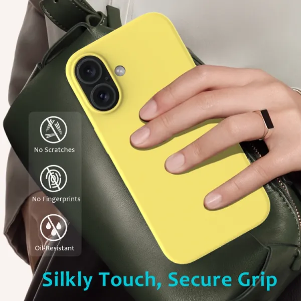 RUBBER Ochranný kryt pre Apple iPhone 16 Plus žltý