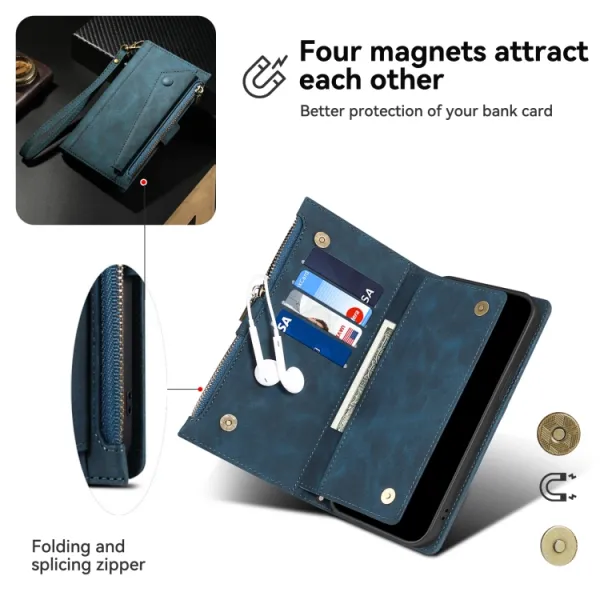 RFID Peňaženkové puzdro pre Apple iPhone 16 Pro Max modré