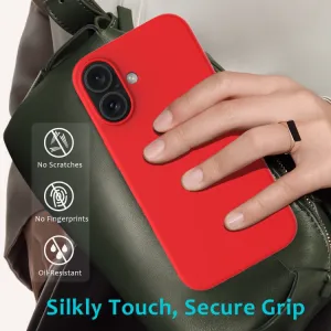 RUBBER Ochranný kryt pre Apple iPhone 16 Plus červený