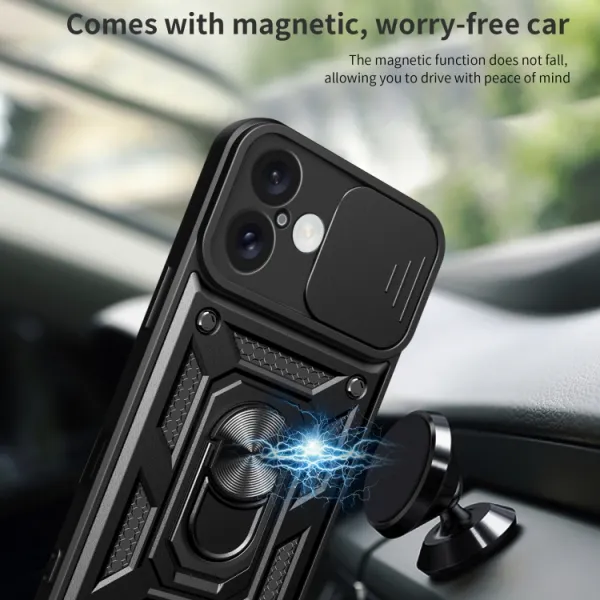 RING CAMERA Kryt s držiakom pre Apple iPhone 16 modrý