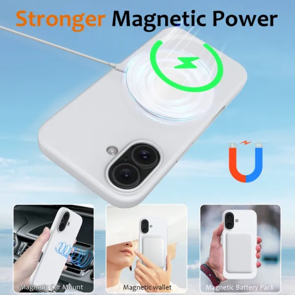 RUBBER MAGSAFE Silikónový kryt pre Apple iPhone 16 Plus biely
