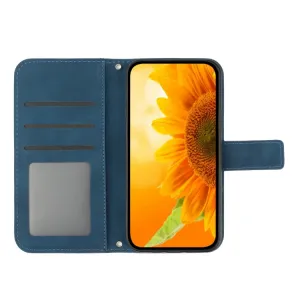 ART SUNFLOWER Peňaženkový obal so šnúrkou pre Honor X6b modrý