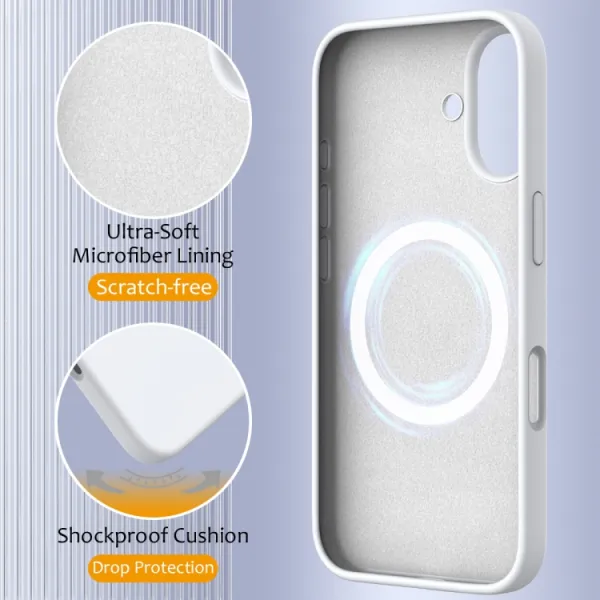 RUBBER MAGSAFE Silikónový kryt pre Apple iPhone 16 Plus biely
