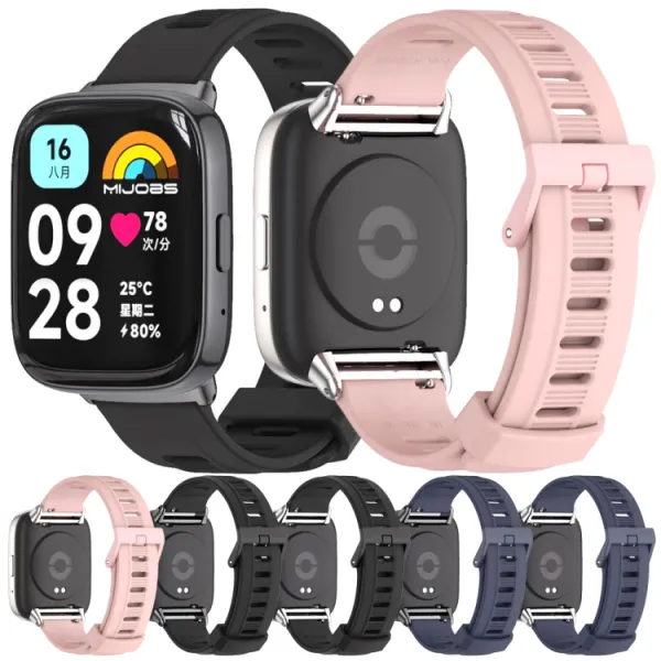 MIJOBS SILICONE Vymeniteľný remienok pre Xiaomi Redmi Watch 3 Lite / Redmi Watch 3 Active ružový