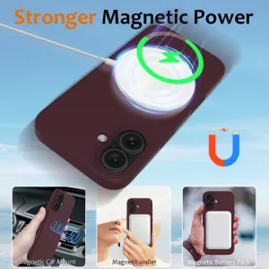 RUBBER MAGSAFE Silikónový kryt pre Apple iPhone 16 bordový