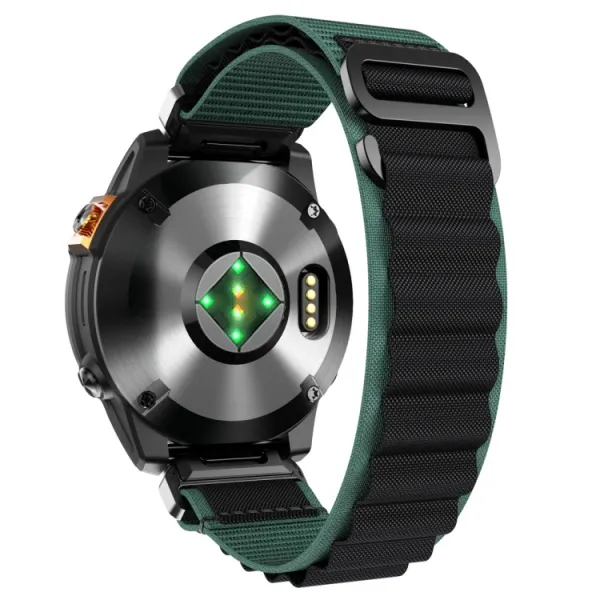 PROTEMIO Alpský ťah remienok QuickFit pre Garmin - šírka 22mm zelený-čierny