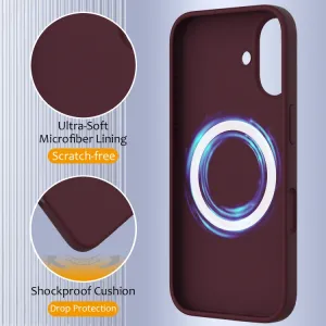 RUBBER MAGSAFE Silikónový kryt pre Apple iPhone 16 bordový