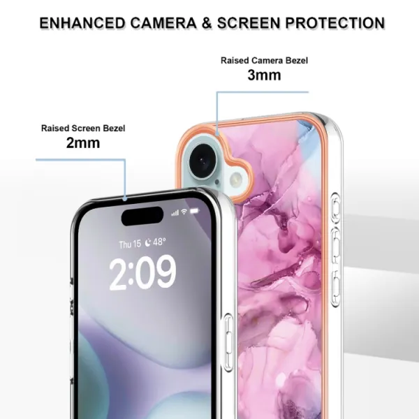 IMD MARBLE Ochranný kryt pre Apple iPhone 16 PINK