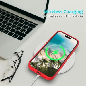 RUBBER Ochranný kryt pre Apple iPhone 16 červený
