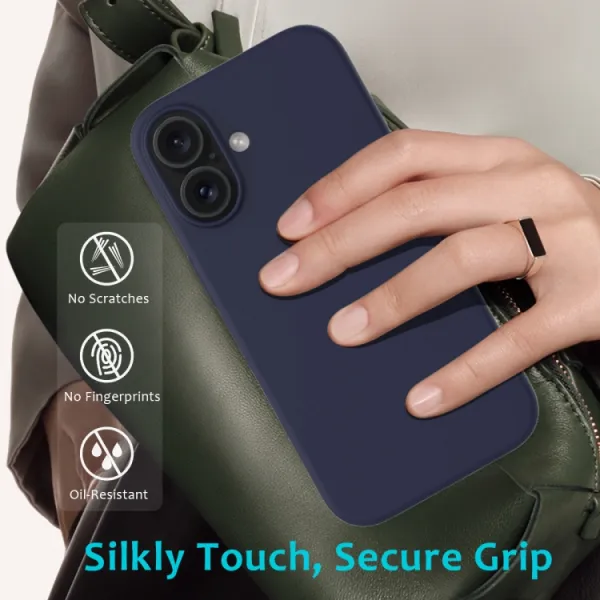 RUBBER Ochranný kryt pre Apple iPhone 16 tmavomodrý
