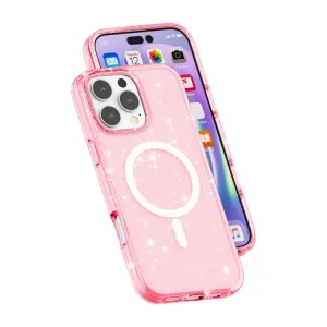 GLITTER MAGSAFE Ochranný kryt pre Apple iPhone 16 Pro Max ružový