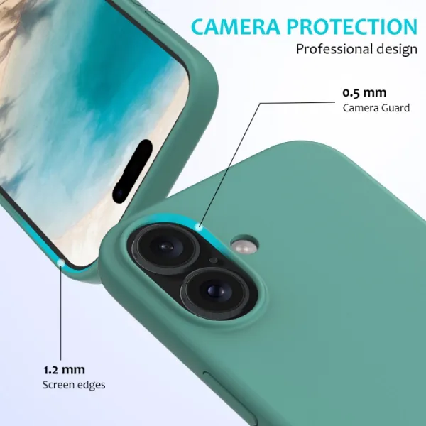 RUBBER Ochranný kryt pre Apple iPhone 16 zelená