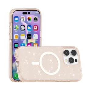 GLITTER MAGSAFE Ochranný kryt pre Apple iPhone 16 Pro Max lososovo ružový