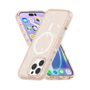 GLITTER MAGSAFE Ochranný kryt pre Apple iPhone 16 Pro Max lososovo ružový