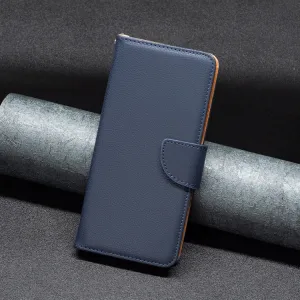 LITCHI Peňaženkové puzdro pre Apple iPhone 16 Pro Max tmavomodré