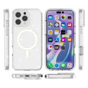GLITTER MAGSAFE Ochranný kryt pre Apple iPhone 16 Pro Max biely