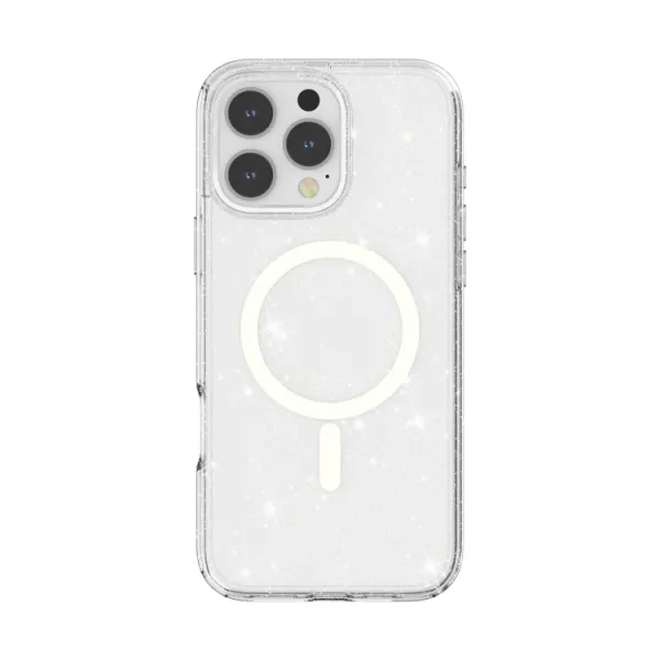 GLITTER MAGSAFE Ochranný kryt pre Apple iPhone 16 Pro Max biely