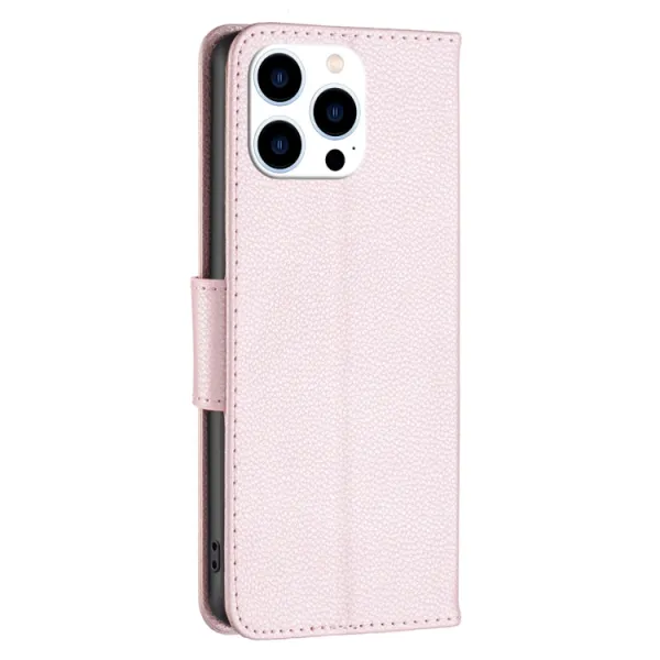 LITCHI Peňaženkové puzdro pre Apple iPhone 16 Pro Max svetloružové