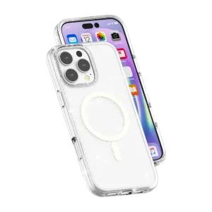 GLITTER MAGSAFE Ochranný kryt pre Apple iPhone 16 Pro Max biely