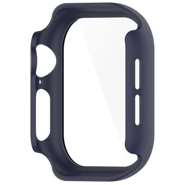 PC FULL COVER Plastový kryt so sklom pre Apple Watch 10 / 11 46mm tmavomodrý