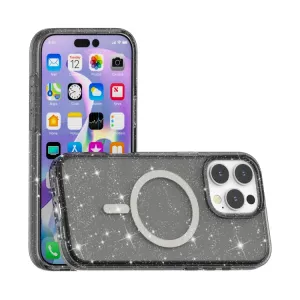 GLITTER MAGSAFE Ochranný kryt pre Apple iPhone 16 Pro Max čierny