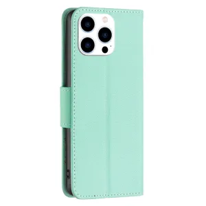 LITCHI Peňaženkové puzdro pre Apple iPhone 16 Pro Max mentolové zelené