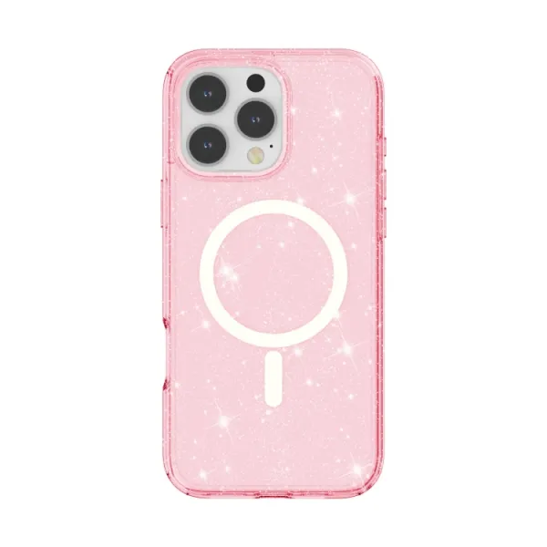 GLITTER MAGSAFE Ochranný kryt pre Apple iPhone 16 Pro Max ružový