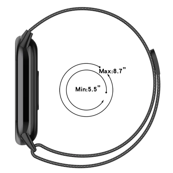 MILANESE Kovový remienok pre Xiaomi Smart Band 10 / 9 / 8 šedý