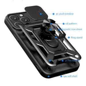 RING CAMERA Kryt s držiakom pre Apple iPhone 16 Pro Max červený
