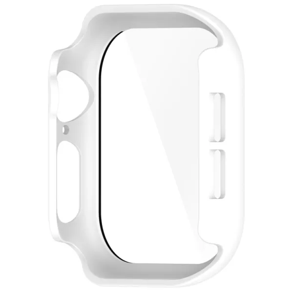 PC FULL COVER Plastový kryt so sklom pre Apple Watch 10 / 11 46mm biely